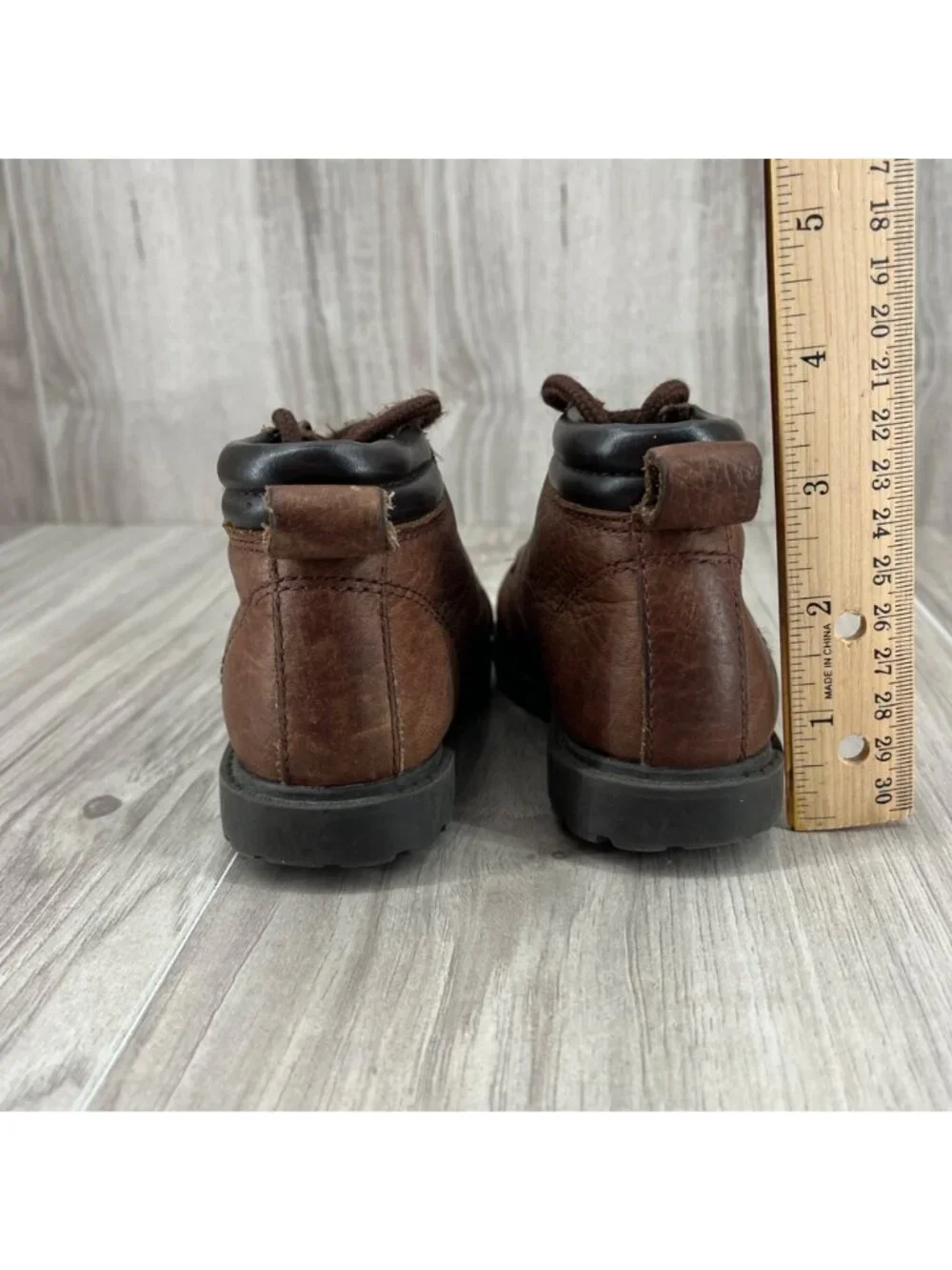 Jumping Jacks Boots Kids Toddler 6.5 M Vintage Brown Leather Moc Toe Work Boots